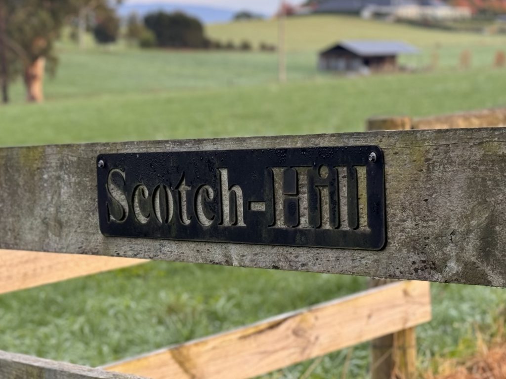 Scotch Hill Truffle Farm nfixed to wooden farm fence at Scotch Hill Truffle Farm