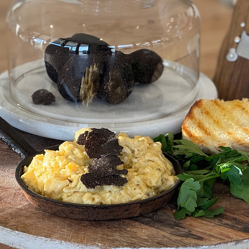 scrambled egg with black truffle