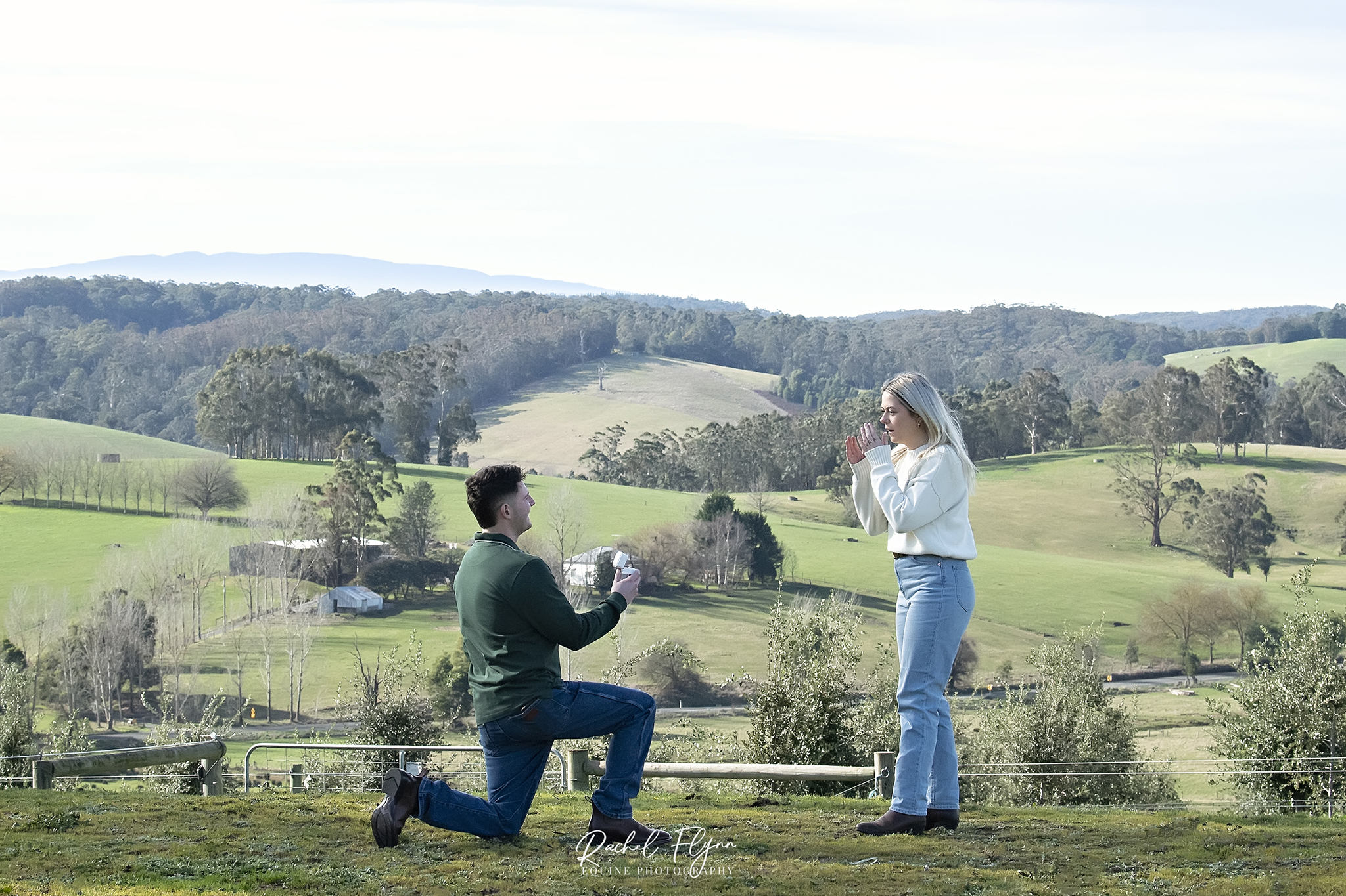 a surprise proposal at Scotch Hill Truffle Farm near Melbourne