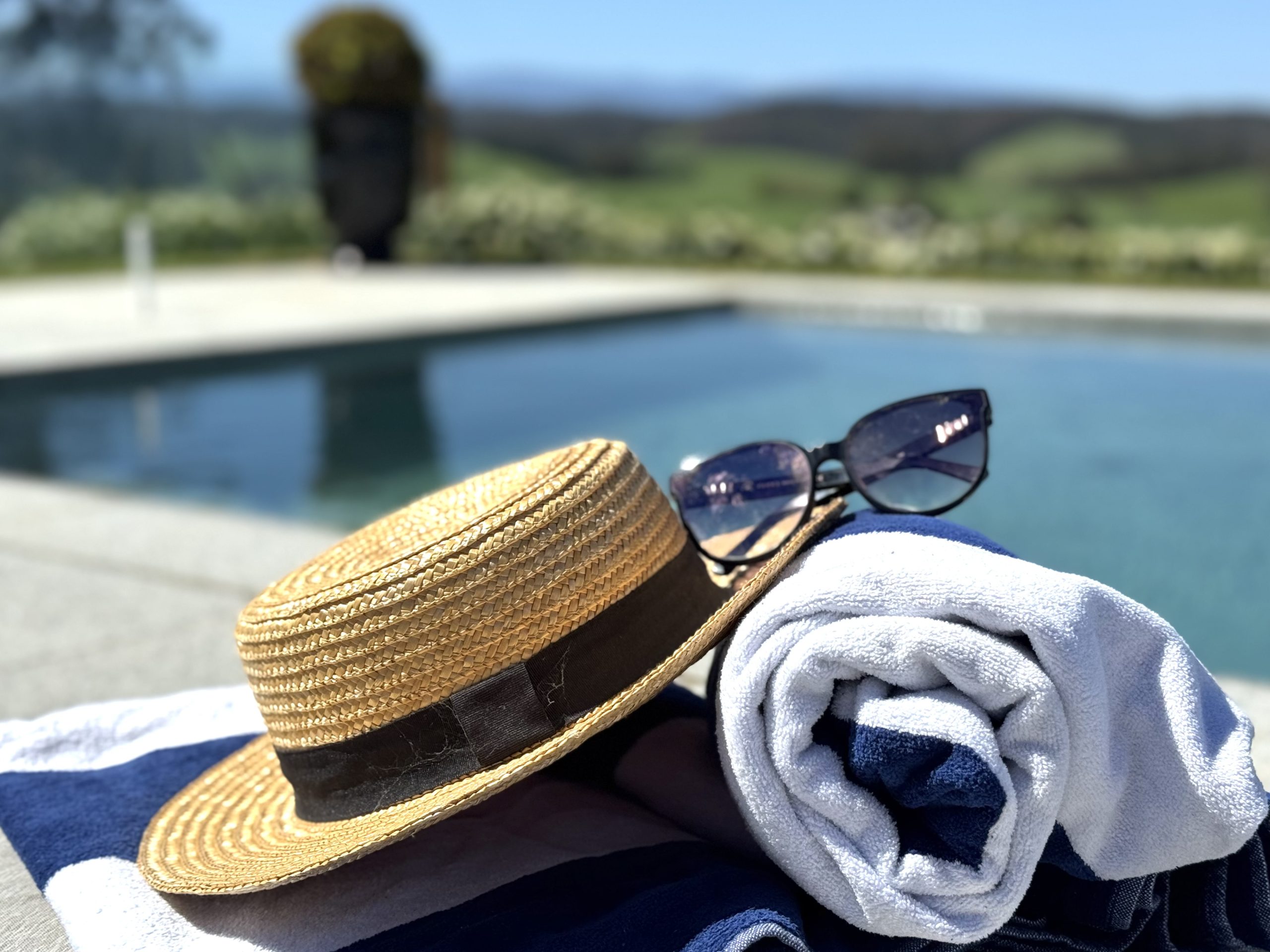 the Scotch Hill luxury stay Pool, with panoramic views of Mt Baw Baw in the back ground.